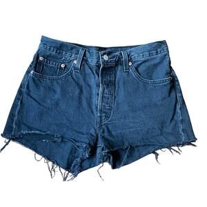 Women's Levi's Cut Off Black Denim Shorts. Size W29. Levi's 501.